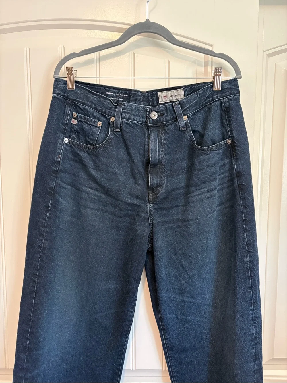 AG Hattie High Rise Barrel Leg Jeans dark wash size 31
